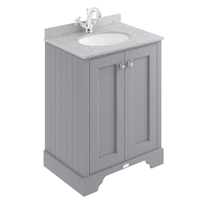 Bayswater Fitzroy Traditional Plummett Grey Marble Top Vanity Unit + Toilet Package  Feature Large I