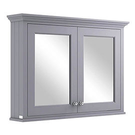 Bayswater Plummett Grey 1050mm Mirror Wall Cabinet Medium Image