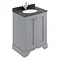 Bayswater Plummett Grey 600mm 2 Door Vanity Unit & 1TH Black Marble Basin Top Large Image