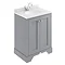 Bayswater Plummett Grey 600mm 2 Door Vanity Unit & 1TH White Marble Basin Top Large Image