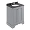 Bayswater Plummett Grey 600mm 2 Door Vanity Unit & 3TH Black Marble Basin Top Large Image