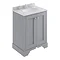 Bayswater Plummett Grey 600mm 2 Door Vanity Unit & 3TH Grey Marble Basin Top Large Image