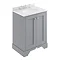 Bayswater Plummett Grey 600mm 2 Door Vanity Unit & 3TH White Marble Basin Top Large Image