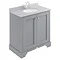 Bayswater Plummett Grey 800mm 2 Door Vanity Unit & 1TH Grey Marble Basin Top Large Image