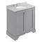 Bayswater Plummett Grey 800mm 2 Door Vanity Unit & 3TH Grey Marble Basin Top Large Image