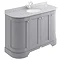Bayswater Plummett Grey Curved 1200mm 4-Door Vanity Unit & 1TH Grey Marble Single Bowl Basin Top Lar