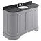 Bayswater Plummett Grey Curved 1200mm 4-Door Vanity Unit & 3TH Black Marble Single Bowl Basin Top La