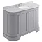 Bayswater Plummett Grey Curved 1200mm  4-Door Vanity Unit & 3TH Grey Marble Single Bowl Basin Top La