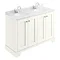 Bayswater Pointing White 1200mm 4 Door Vanity Unit & 1TH White Marble Double Bowl Basin Top Large Im