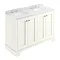 Bayswater Pointing White 1200mm 4 Door Vanity Unit & 3TH White Marble Double Bowl Basin Top Large Im