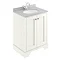Bayswater Pointing White 600mm 2 Door Vanity Unit & 1TH Grey Marble Basin Top Large Image