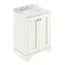 Bayswater Pointing White 600mm 2 Door Vanity Unit & 3TH White Marble Basin Top Large Image