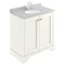 Bayswater Pointing White 800mm 2 Door Vanity Unit & 1TH Grey Marble Basin Top Large Image