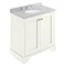 Bayswater Pointing White 800mm 2 Door Vanity Unit & 3TH Grey Marble Basin Top Large Image