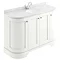 Bayswater Pointing White Curved 1200mm 4-Door Vanity Unit & 1TH White Marble Single Bowl Basin Top L