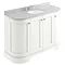 Bayswater Pointing White Curved 1200mm 4-Door Vanity Unit & 3TH Grey Marble Single Bowl Basin Top La