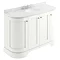 Bayswater Pointing White Curved 1200mm 4-Door Vanity Unit & 3TH White Marble Single Bowl Basin Top L