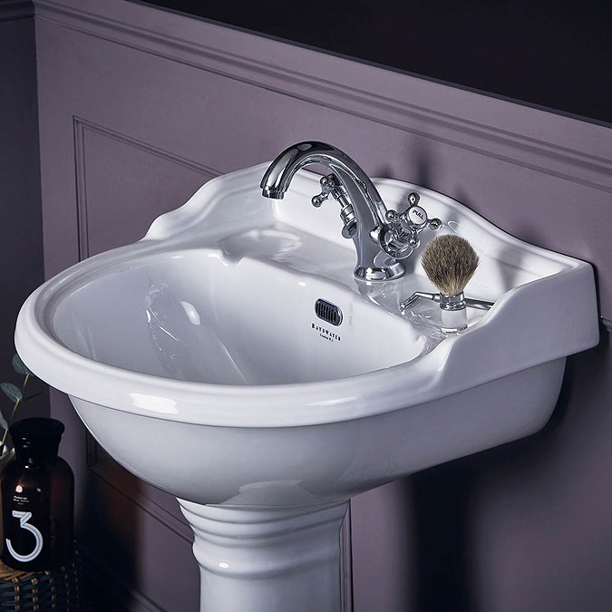 Bayswater Porchester Traditional 1TH Basin & Full Pedestal  Profile Large Image