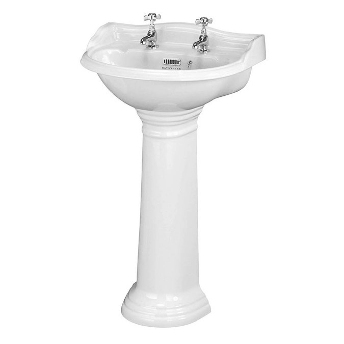 Bayswater Porchester Traditional 2TH Basin & Full Pedestal Large Image
