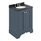 Bayswater Stiffkey Blue 600mm 2 Door Vanity Unit & 3TH Black Marble Basin Top Large Image