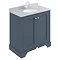 Bayswater Stiffkey Blue 800mm 2 Door Vanity Unit & 1TH Grey Marble Basin Top Large Image