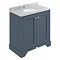 Bayswater Stiffkey Blue 800mm 2 Door Vanity Unit & 3TH Grey Marble Basin Top Large Image