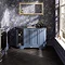 Bayswater Stiffkey Blue Curved 1200mm 4-Door Vanity Unit & 3TH Black Marble Single Bowl Basin Top Profile Large Image