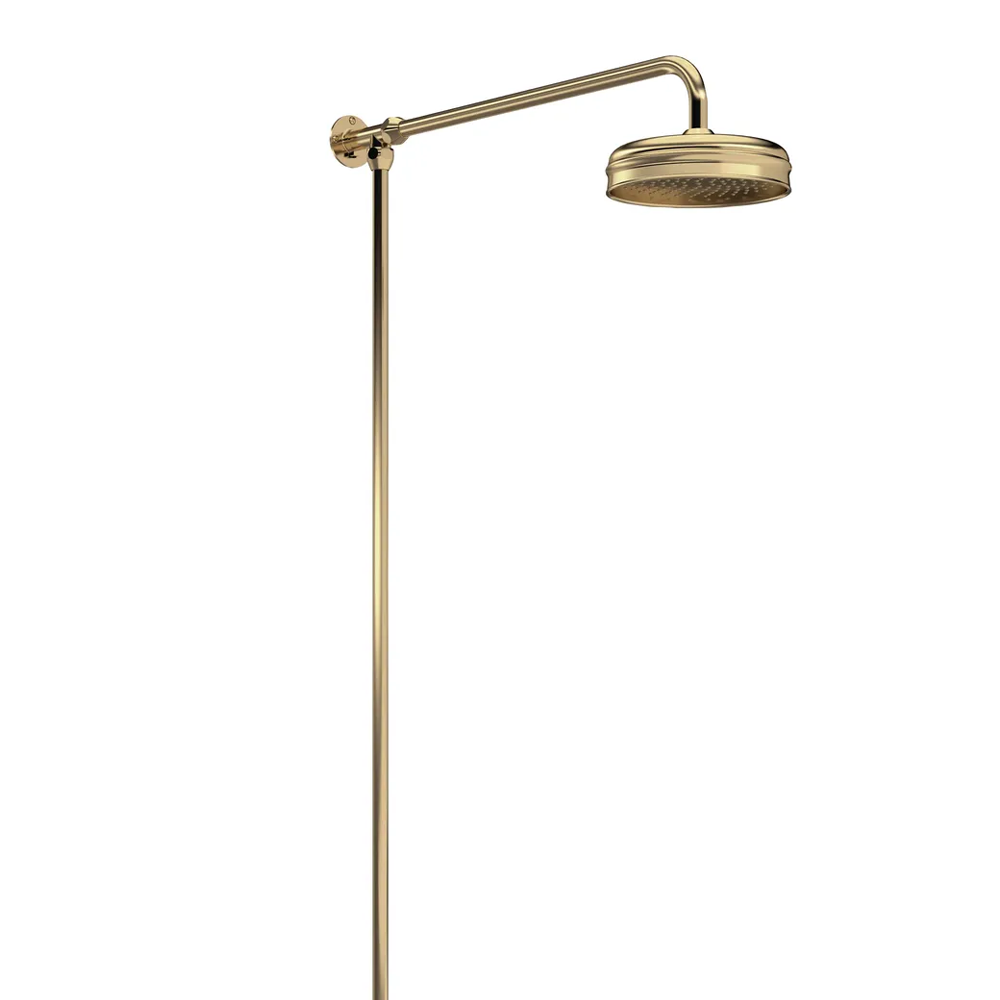 Bayswater Traditional Rigid Riser Shower Kit - Brushed Brass