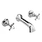 Bayswater White Crosshead 3 Tap Hole Wall Mounted Bath Filler Large Image