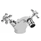 Bayswater White Crosshead Domed Collar Mono Bidet Mixer + Pop-Up Waste Large Image