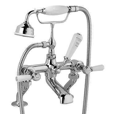Bayswater White Lever Deck Mounted Bath Shower Mixer  Profile Large Image