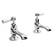 Bayswater White Lever Domed Collar Traditional Basin Taps Large Image