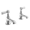 Bayswater White Lever Traditional Basin Taps Large Image