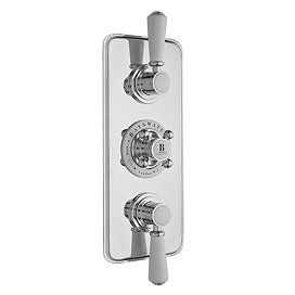 Bayswater White Triple Concealed Thermostatic Shower Valve with Diverter Large Image