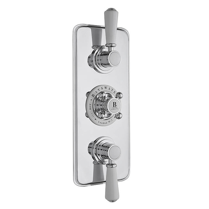 Bayswater White Triple Concealed Thermostatic Shower Valve with Diverter Large Image