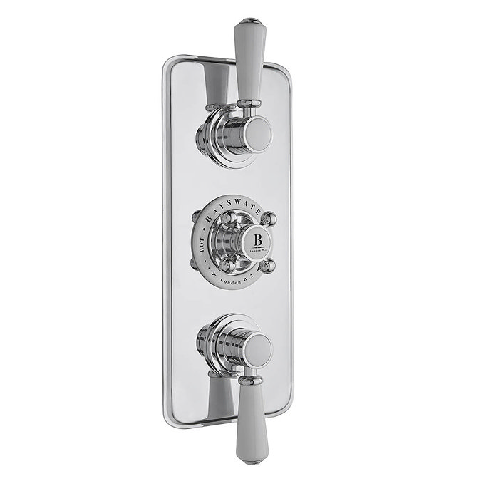 Bayswater White Triple Concealed Thermostatic Shower Valve Large Image