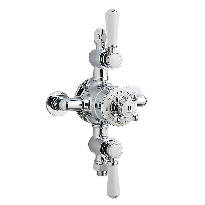 Bayswater White Triple Exposed Thermostatic Shower Valve Large Image