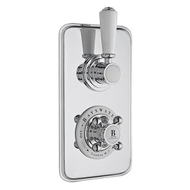 Bayswater White Twin Concealed Thermostatic Shower Valve Large Image