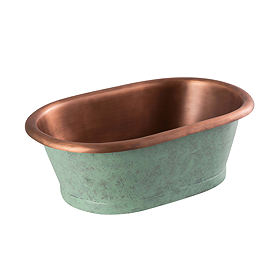 BC Designs Copper with Verdigris Outer Countertop Basin 530 x 345mm
