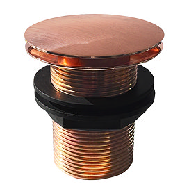 BC Designs Push Down Bath Waste Without Overflow - Brushed Copper