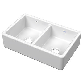 BC Designs Traditional Thick Edge Double Bowl Belfast Kitchen Sink 795 x 500 x 220mm