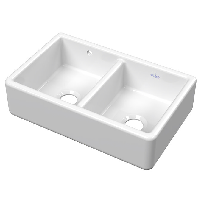 BC Designs Traditional Thick Edge Double Bowl Belfast Kitchen Sink 795 x 500 x 220mm