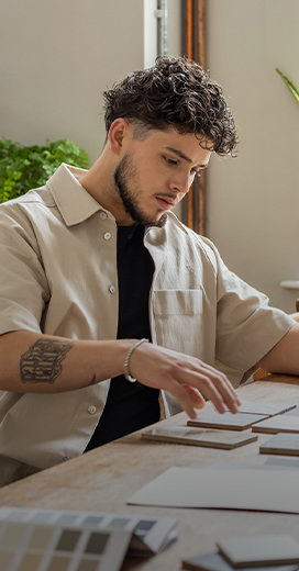 Photograph of stone effect tiles