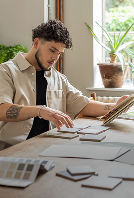 Photograph of stone effect tiles