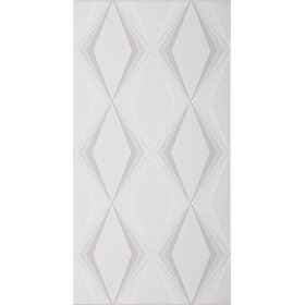 BCT Tiles - 4 Hemingway Design Deco Diamonds Neutral Satin Decor Tiles - 248x498mm - HEM00666 Large Image