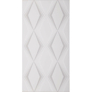 BCT Tiles - 4 Hemingway Design Deco Diamonds Neutral Satin Decor Tiles - 248x498mm - HEM00666 Profile Large Image