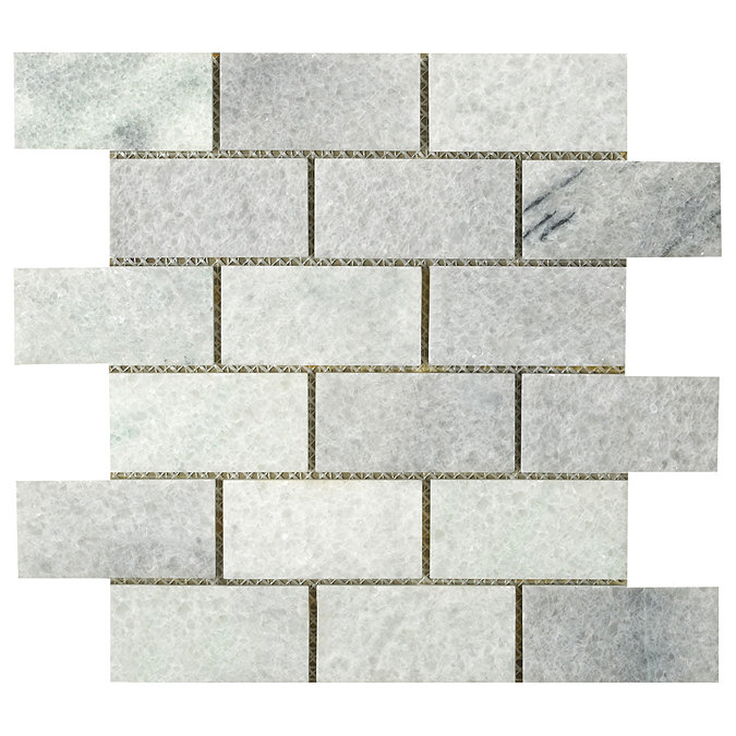 BCT Tiles - 5 Elite Rice White Honed Brick Mosaic Stone Tiles - 305x305mm - ISC2677 Large Image