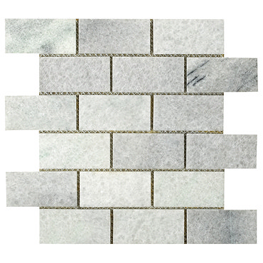 BCT Tiles - 5 Elite Rice White Honed Brick Mosaic Stone Tiles - 305x305mm - ISC2677 Profile Large Image