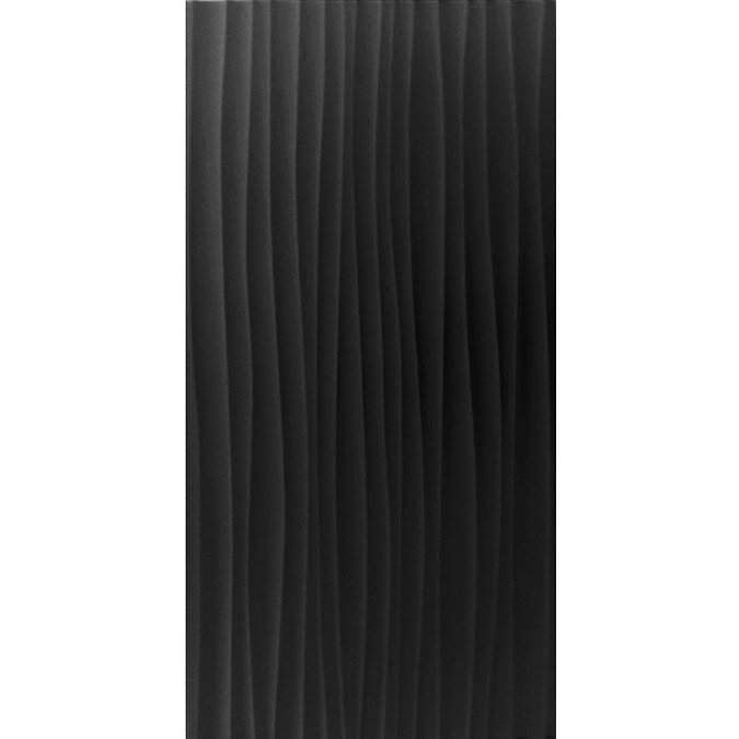 BCT Tiles - 8 Form Wave Black Satin Wall Tiles - 248x498mm - BCT18765 Large Image
