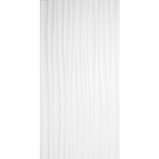 BCT Tiles - 8 Form Wave White Satin Wall Tiles - 248x498mm - BCT18741 Large Image